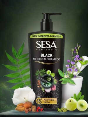 SESA Ayurvedic Black Medicinal Shampoo with 15 ayurvedic herbs 500ml